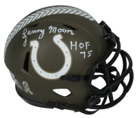 Lenny Moore Signed Colts Salute to Service Alternate Speed Mini Helmet Inscribed "HOF 75" (Beckett) at PristineAuction.com