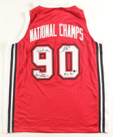 1989-1990 UNLV Runnin' Rebels Champions Jersey Signed By (4) With Larry Johnson, Stacy Augmon, Anderson Hunt, Moses Scurry (Beckett) at PristineAuction.com