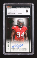 Adrian Clayborn 2014 Limited INK Autographs Emerald #LIAC #1/5 (CGC 8 | Autograph Graded 9) at PristineAuction.com