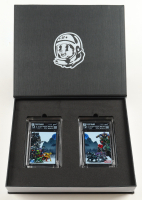 Set of (2) PiggyBanx Marvel & Detective Comics "Villainous Kurosawa" Good 1st Edition Chrome Refractor #1/1 with Display Box & PiggyBanx White Gloves at PristineAuction.com