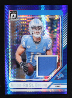 Amon-Ra St. Brown 2024 Donruss Optic Donruss Threads Blue Hyper #1 at PristineAuction.com
