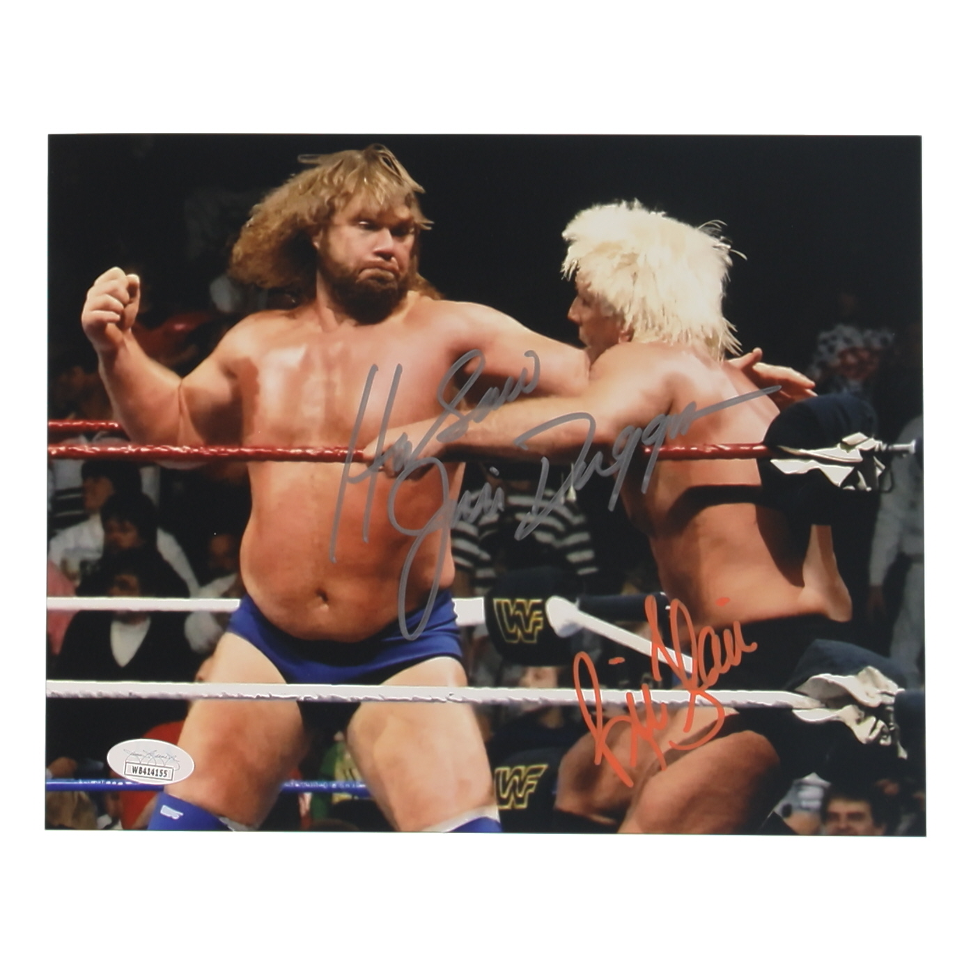 Ric Flair and "Hacksaw" Jim Duggan Signed WWE 8x10 Photo (JSA) at PristineAuction.com Ric Flair and "Hacksaw" Jim Duggan Signed WWE 8x10 Photo (JSA) at PristineAuction.com