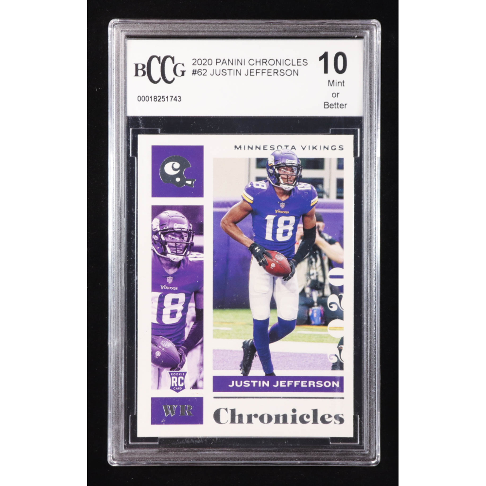 Justin Jefferson 2020 Panini Chronicles #62 RC (BCCG 10) at PristineAuction.com