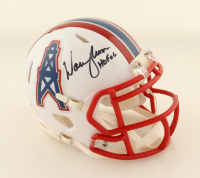 Warren Moon Signed Oilers Throwback Speed Mini Helmet Inscribed "HOF 06" (Beckett) at PristineAuction.com