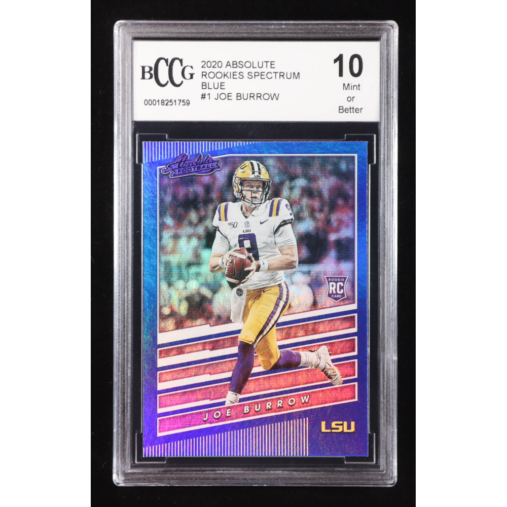 Joe Burrow 2020 Absolute Rookies Spectrum Blue #1 RC (BCCG 10) at PristineAuction.com