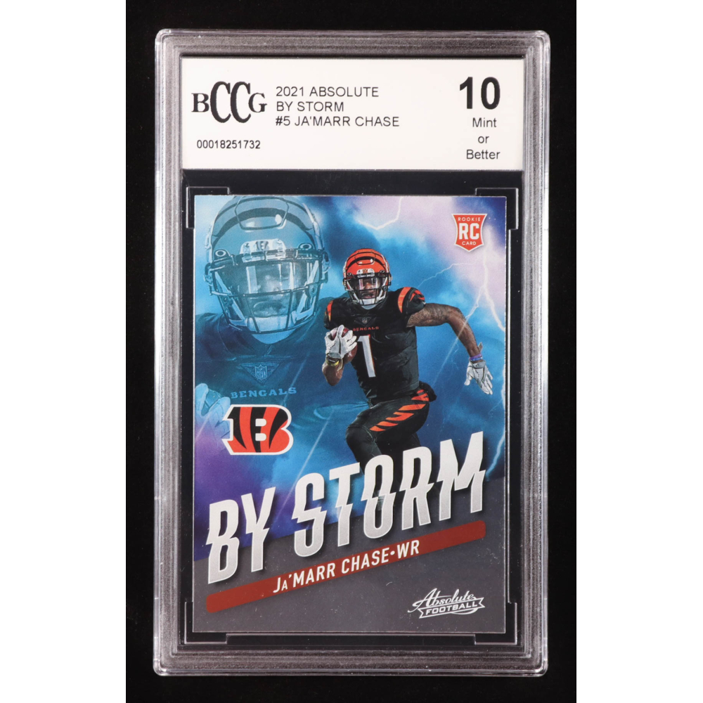 Ja'Marr Chase 2021 Absolute By Storm #5 RC (BCCG 10) at PristineAuction.com