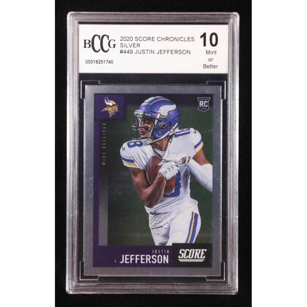 Justin Jefferson 2020 Score Silver #449 RC / CHRONICLES (BCCG 10) at PristineAuction.com
