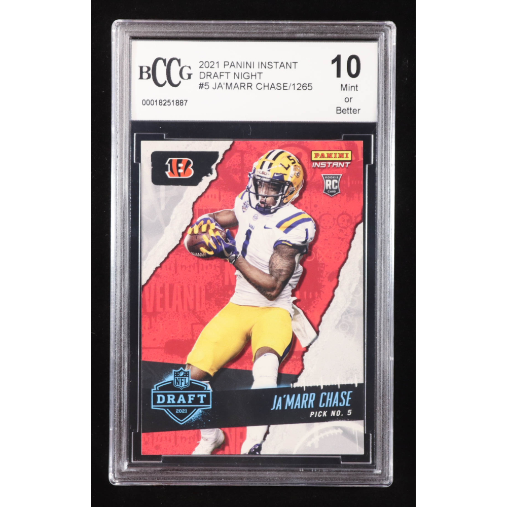 Ja'Marr Chase 2021 Panini Instant Draft Night #5 RC (BCCG 10) at PristineAuction.com