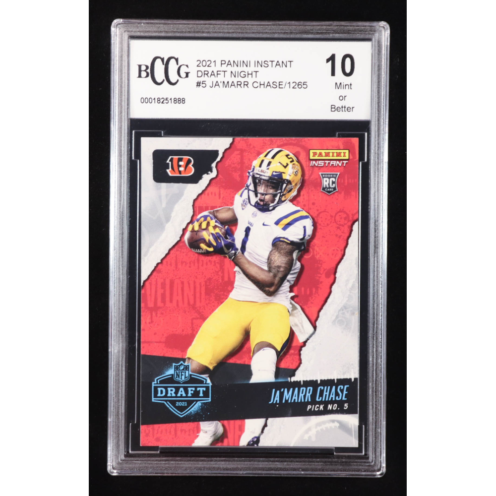 Ja'Marr Chase 2021 Panini Instant Draft Night #5 RC (BCCG 10) at PristineAuction.com