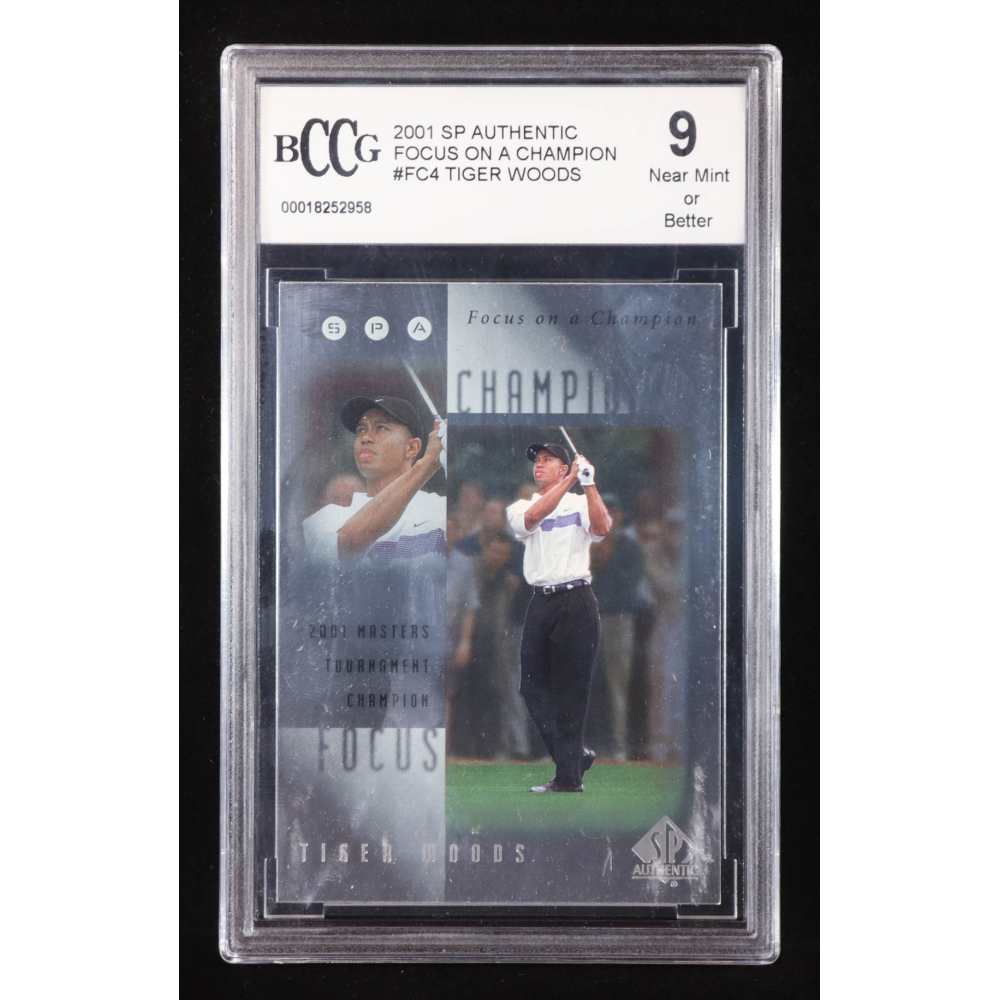 Tiger Woods 2001 SP Authentic Focus on a Champion #FC4 RC (BCCG 9) at PristineAuction.com