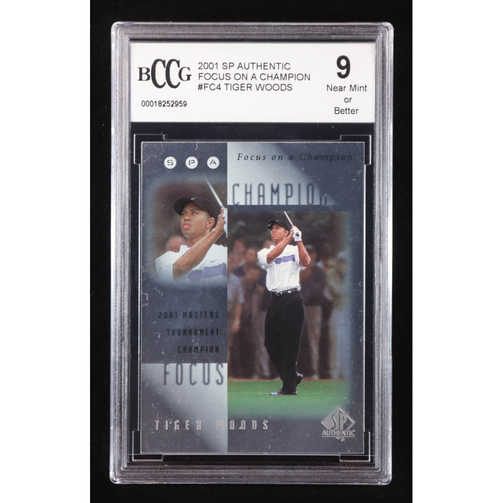 Tiger Woods 2001 SP Authentic Focus on a Champion #FC4 RC (BCCG 9) at PristineAuction.com