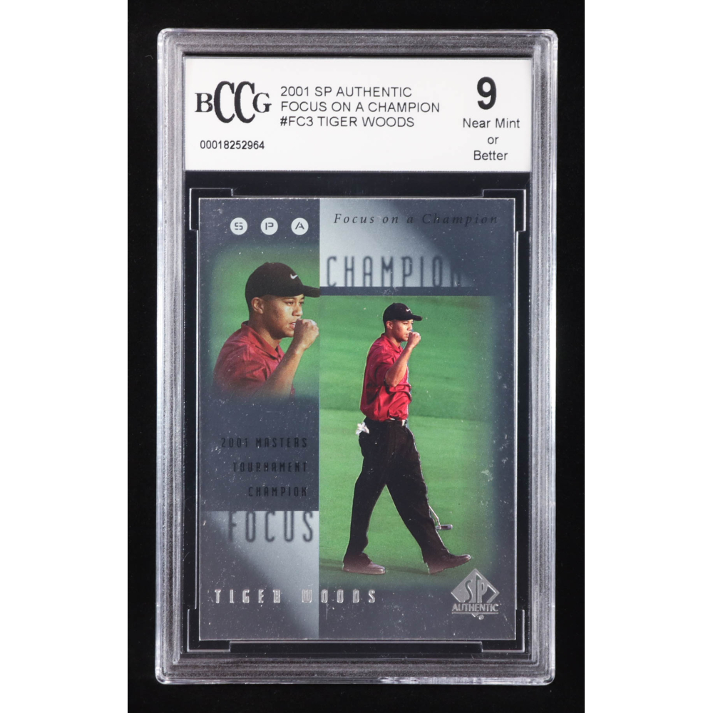 Tiger Woods 2001 SP Authentic Focus on a Champion #FC3 RC (BCCG 9) at PristineAuction.com