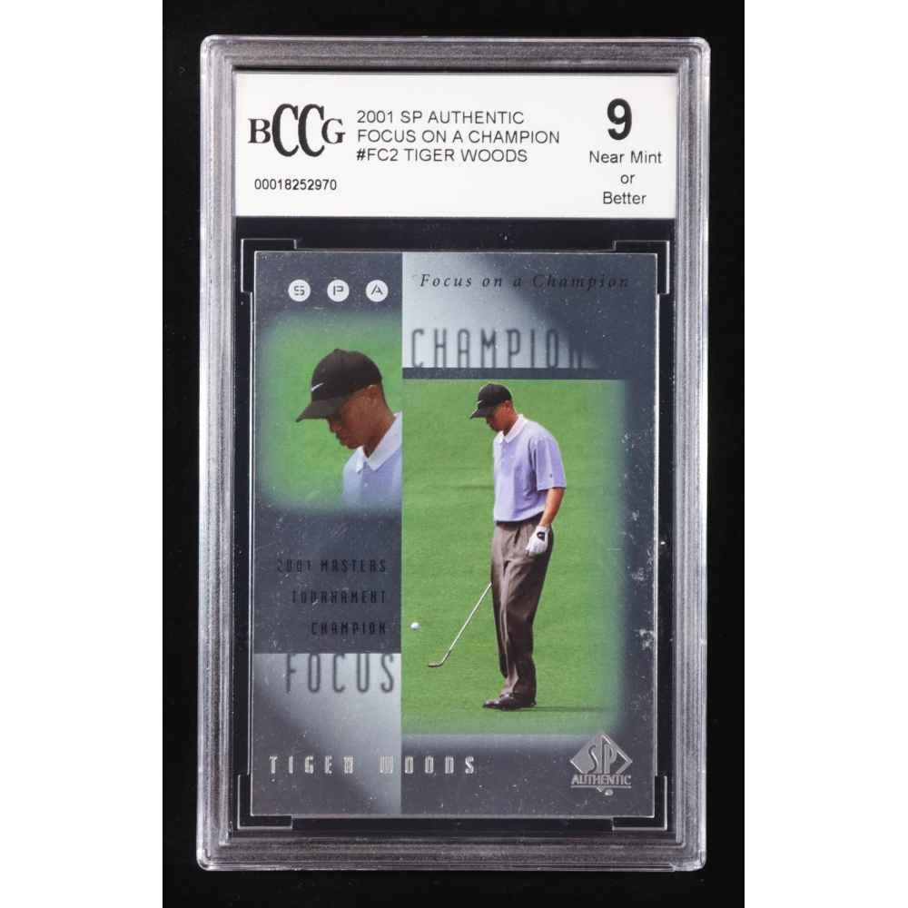 Tiger Woods 2001 SP Authentic Focus on a Champion #FC2 RC (BCCG 9) at PristineAuction.com