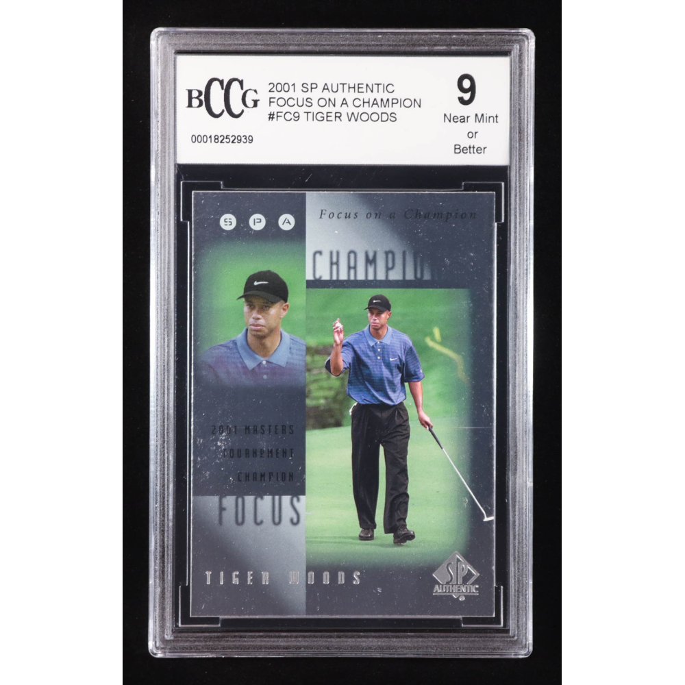 Tiger Woods 2001 SP Authentic Focus on a Champion #FC9 RC (BCCG 9) at PristineAuction.com
