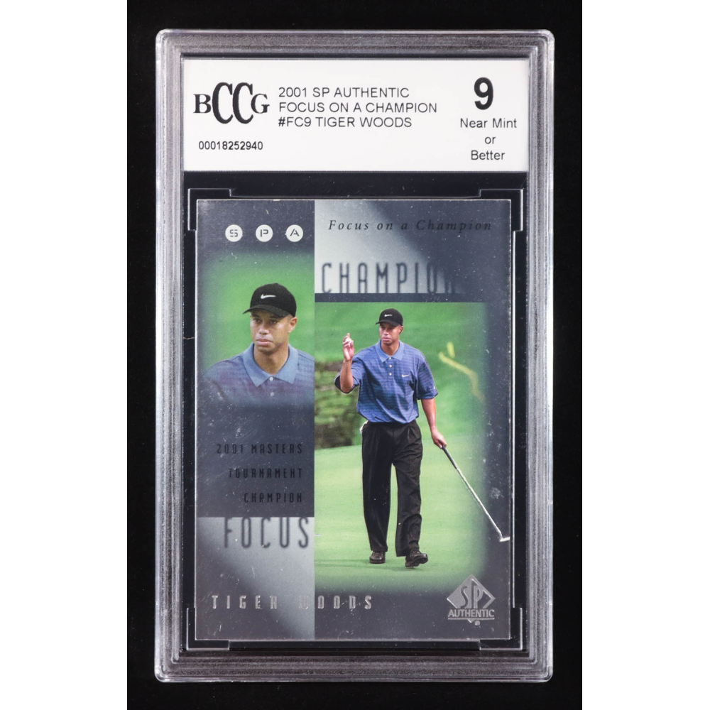 Tiger Woods 2001 SP Authentic Focus on a Champion #FC9 RC (BCCG 9) at PristineAuction.com