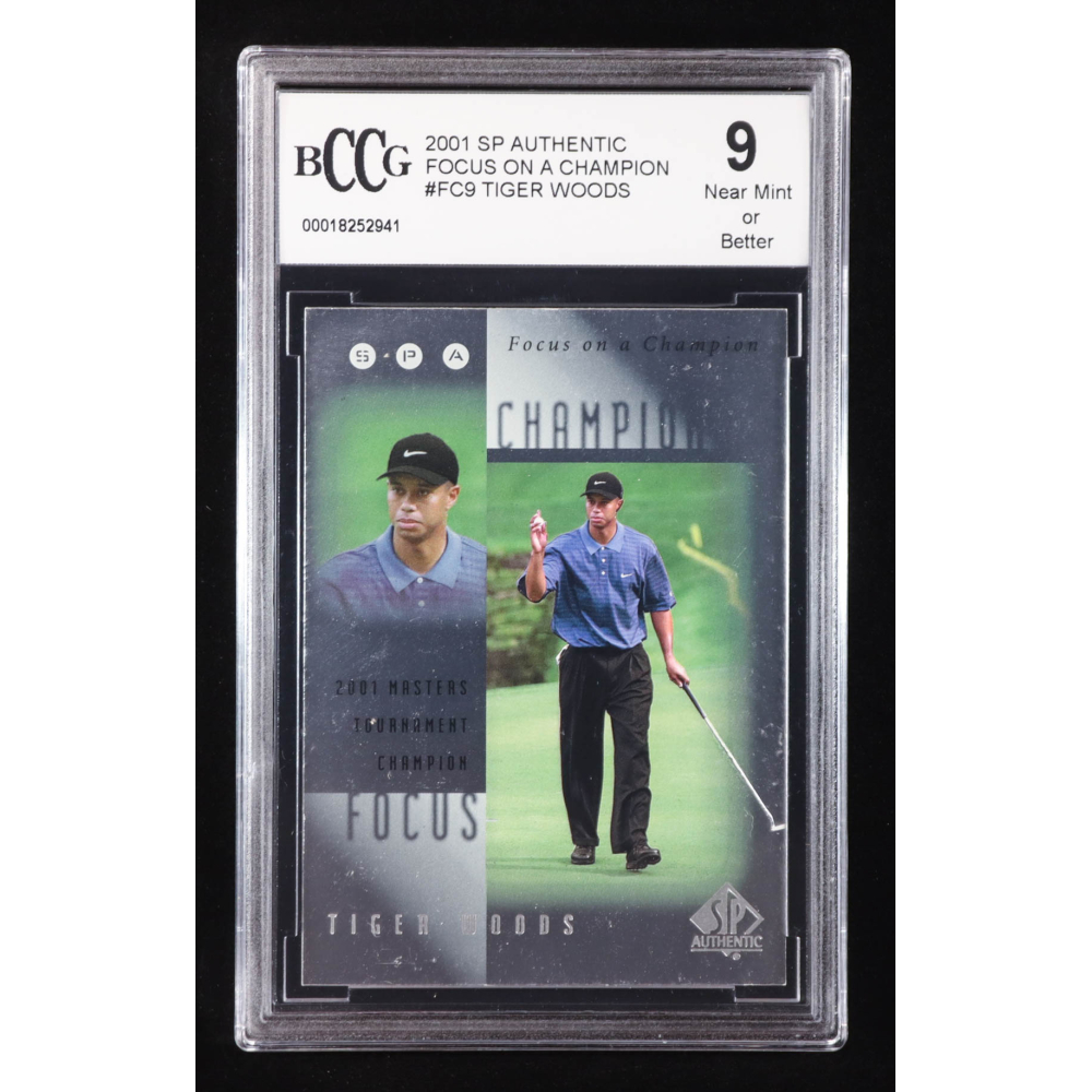 Tiger Woods 2001 SP Authentic Focus on a Champion #FC9 RC (BCCG 9) at PristineAuction.com