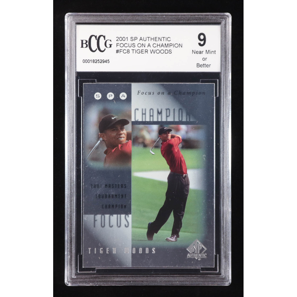 Tiger Woods 2001 SP Authentic Focus on a Champion #FC8 RC (BCCG 9) at PristineAuction.com