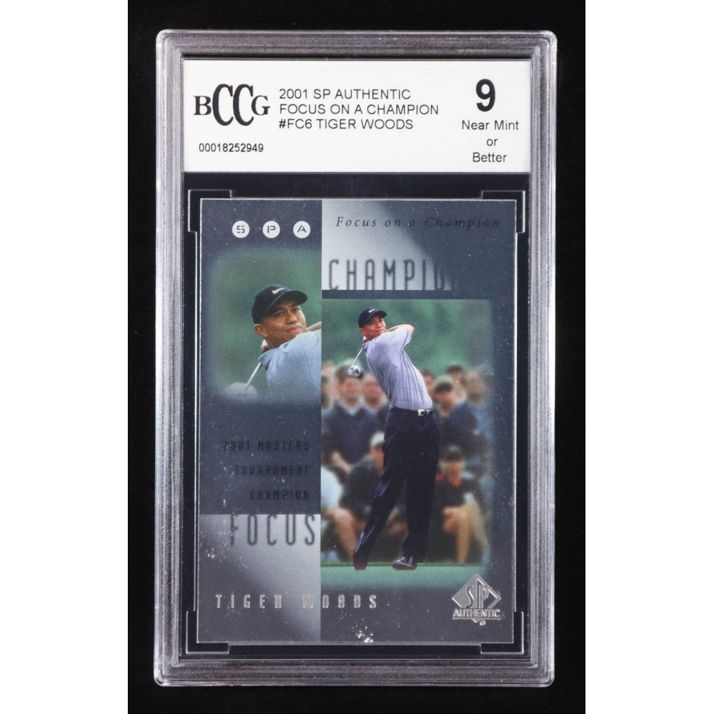 Tiger Woods 2001 SP Authentic Focus on a Champion #FC6 RC (BCCG 9) at PristineAuction.com