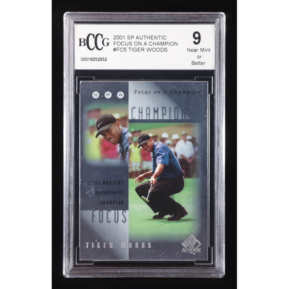 Tiger Woods 2001 SP Authentic Focus on a Champion #FC5 RC (BCCG 9) at PristineAuction.com