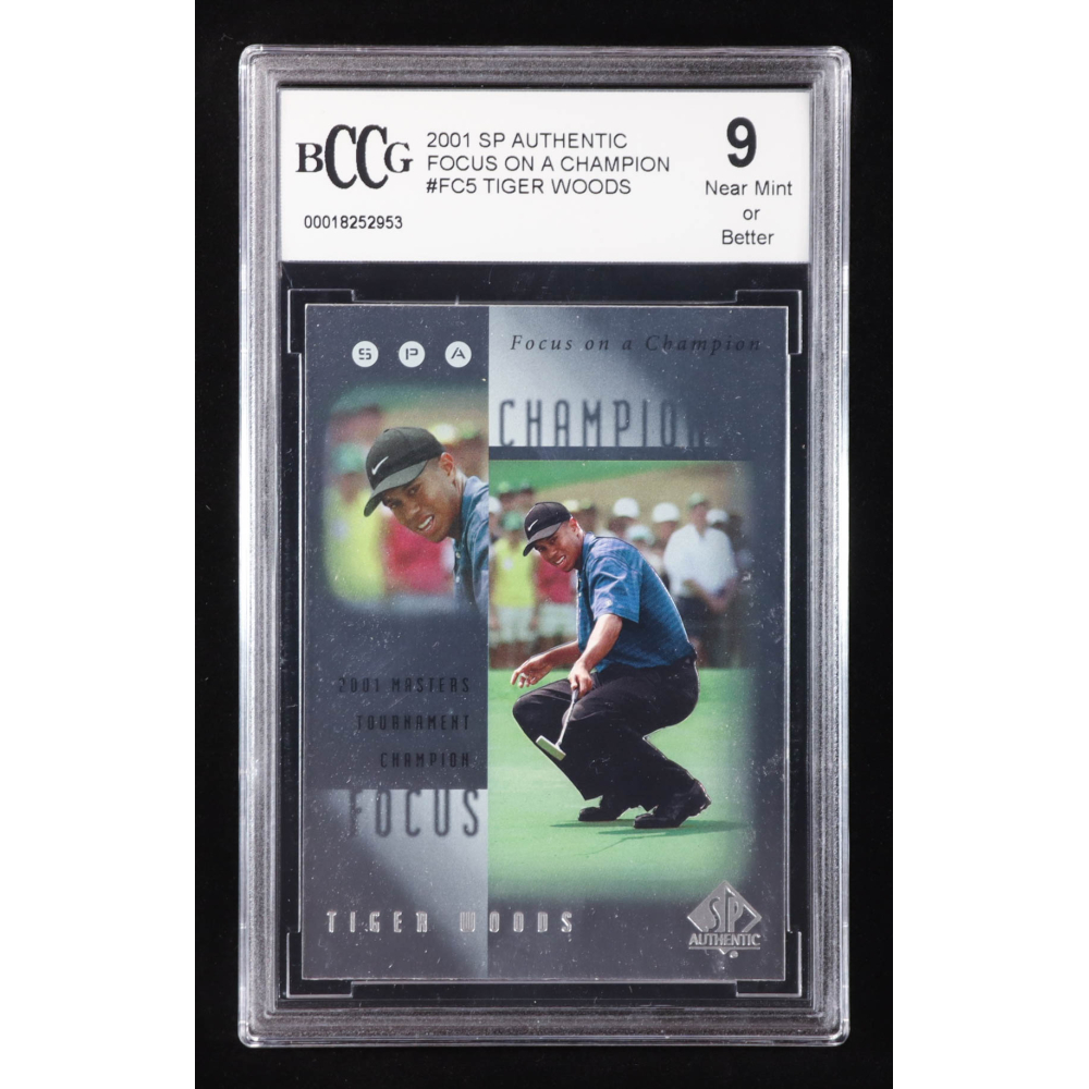 Tiger Woods 2001 SP Authentic Focus on a Champion #FC5 RC (BCCG 9) at PristineAuction.com