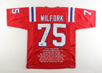 Vince Wilfork Signed Career Highlight Stat Jersey (Beckett) at PristineAuction.com