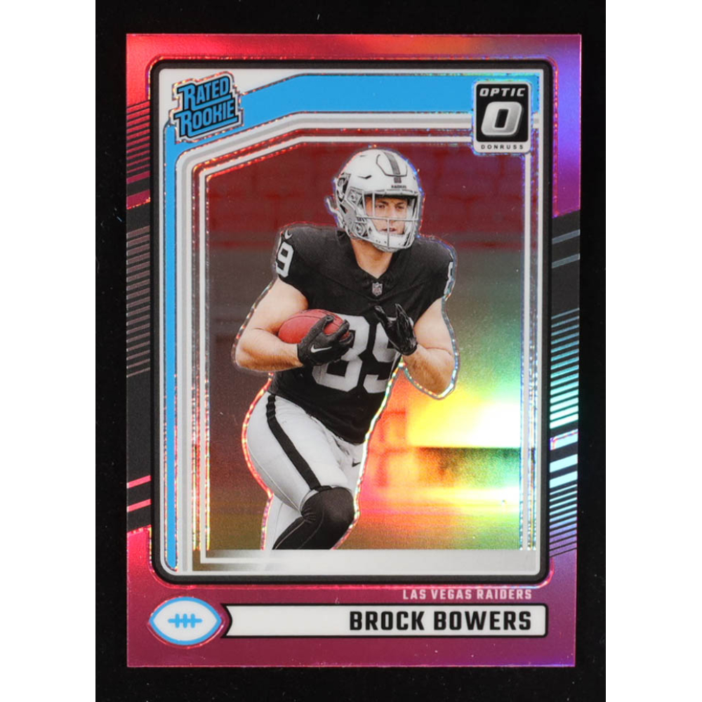 Brock Bowers 2024 Donruss Optic Rated Rookies Preview Pink #394 RC at PristineAuction.com Brock Bowers 2024 Donruss Optic Rated Rookies Preview Pink #394 RC at PristineAuction.com