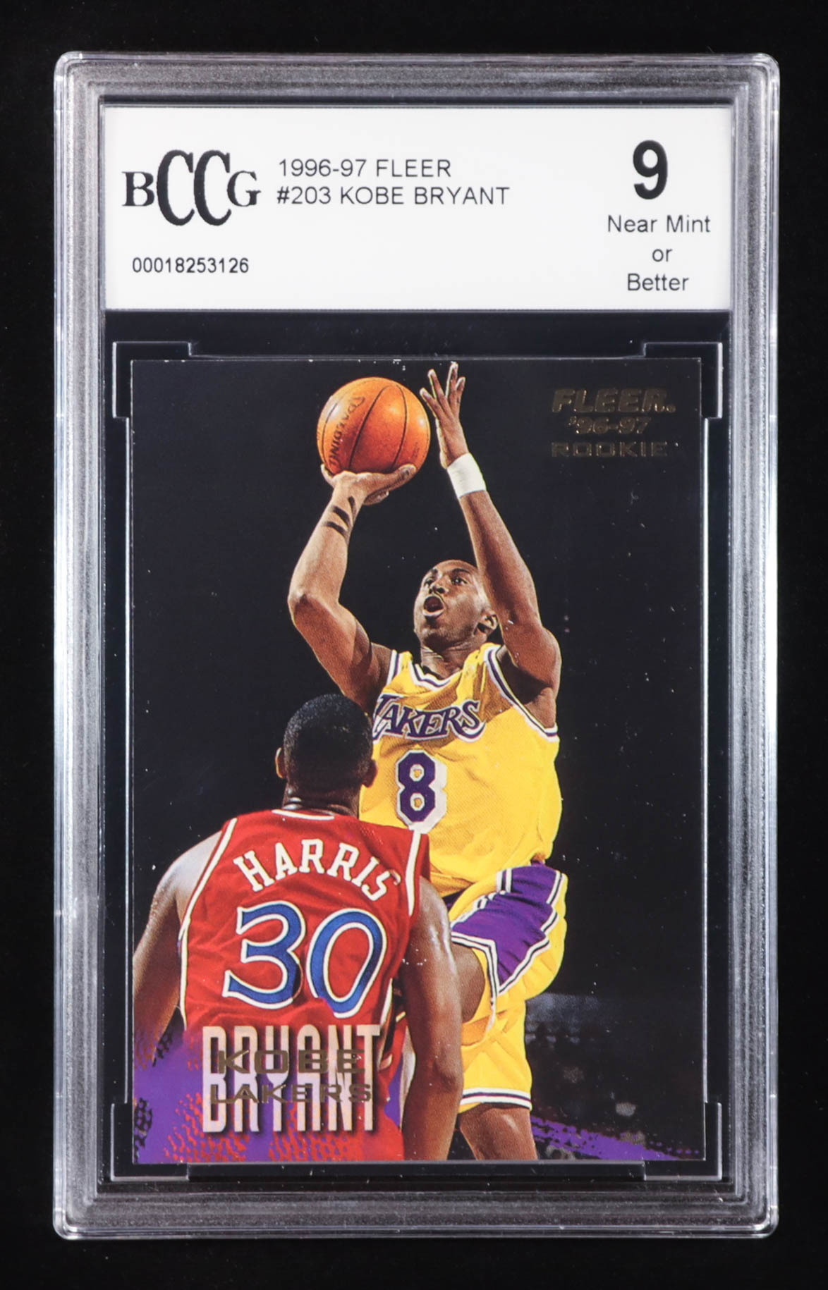 Kobe Bryant 1996-97 Fleer #203 RC (BCCG 9) at PristineAuction.com Kobe Bryant 1996-97 Fleer #203 RC (BCCG 9) at PristineAuction.com