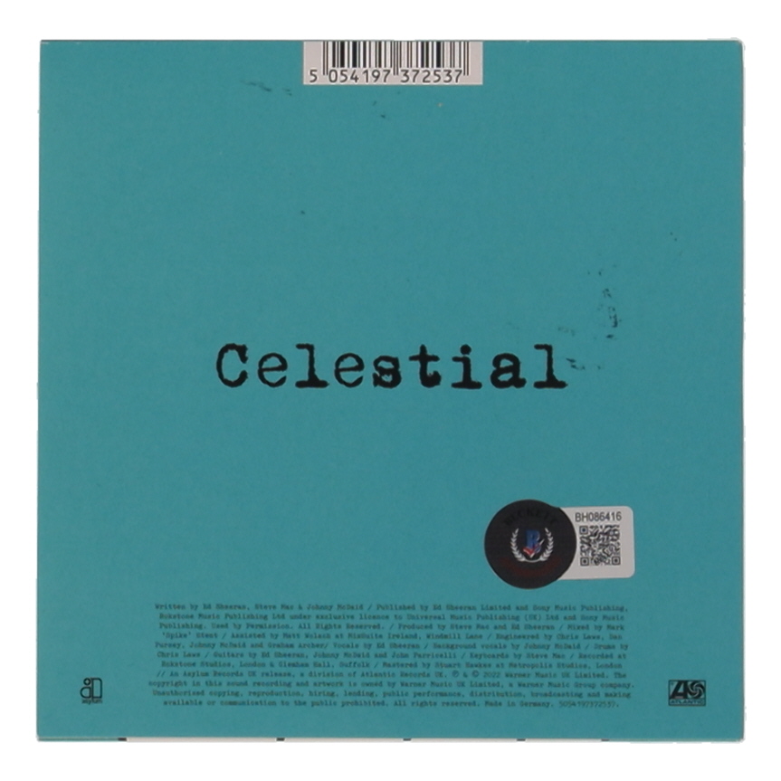 Ed Sheeran Signed "Celestial" CD Album With Disc (Beckett) at PristineAuction.com Ed Sheeran Signed "Celestial" CD Album With Disc (Beckett) at PristineAuction.com