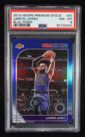 LeBron James 2019-20 Hoops Premium Stock Prizms Blue #87 (PSA 8) at PristineAuction.com