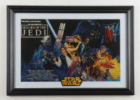 1983 "Star Wars: Return of the Jedi" Custom Framed Print Display With Star Wars Cloth Patch at PristineAuction.com