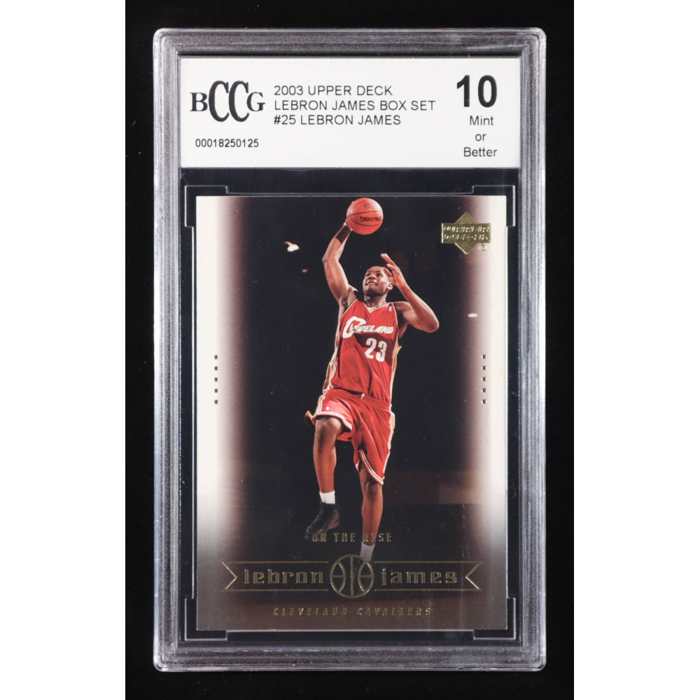 LeBron James 2003 Upper Deck LeBron James Box Set #25 RC / On the Rise (BCCG 10) at PristineAuction.com