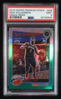 Zion Williamson 2019-20 Hoops Premium Stock Prizms Green #296 RC (PSA 9) at PristineAuction.com