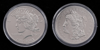100th Anniversary Morgan & Peace Dollar Merrick Mint Double Dated Centennial Tribute Set Of (2) Coins at PristineAuction.com