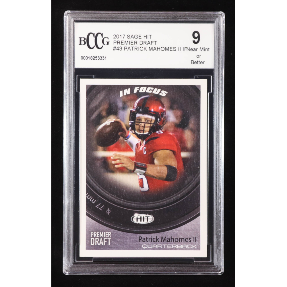 Patrick Mahomes II 2017 SAGE HIT Premier Draft #43 IF RC (BCCG 9) at PristineAuction.com