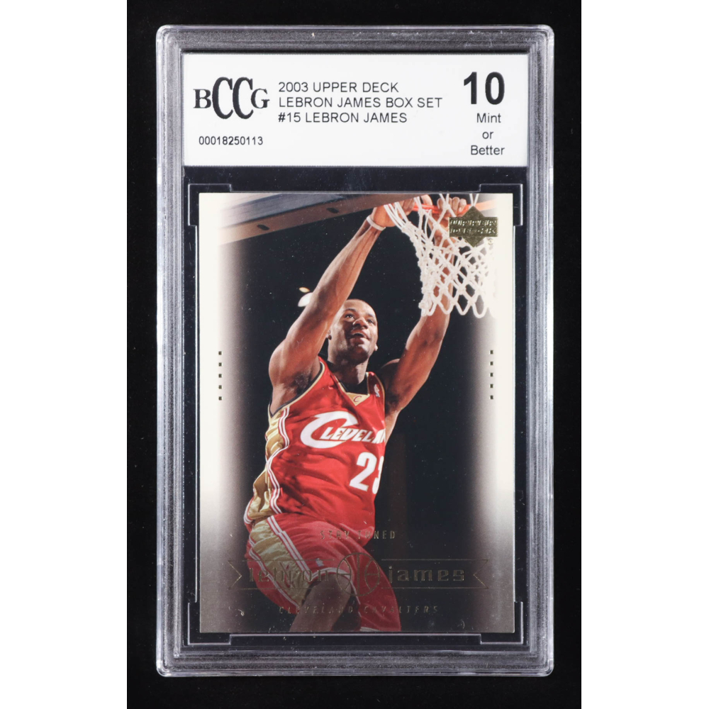 LeBron James 2003 Upper Deck LeBron James Box Set #15 RC / Stay Tuned (BCCG 10) at PristineAuction.com