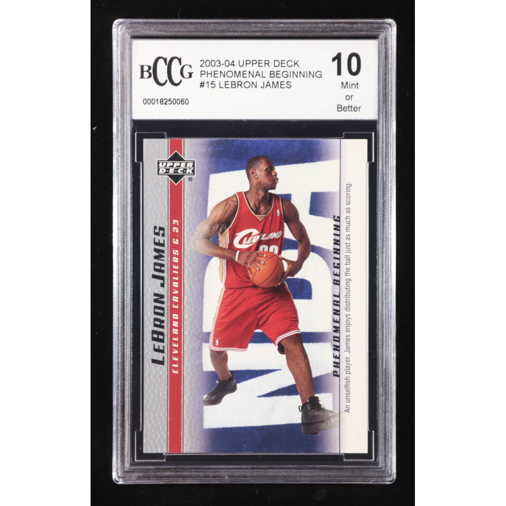 LeBron James 2003-04 Upper Deck Phenomenal Beginning LeBron James #15 RC / An Unselfish Player (BCCG 10) at PristineAuction.com