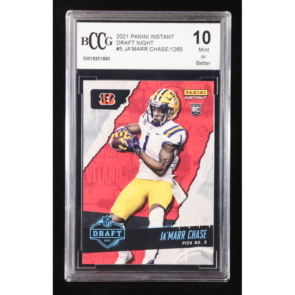 Ja'Marr Chase 2021 Panini Instant Draft Night #5 RC (BCCG 10) at PristineAuction.com