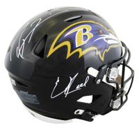 Ray Lewis & Ed Reed Signed Ravens Full-Size Authentic On-Field Speedflex Helmet (Beckett) at PristineAuction.com