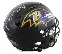 Ray Lewis Signed Ravens Full-Size Authentic On-Field Speedflex Helmet Inscribed "HOF 18" (Beckett) at PristineAuction.com