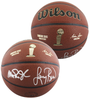 Magic Johnson & Larry Bird Signed NBA Finals Trophy Special Edition Basketball (Beckett) at PristineAuction.com