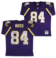 Randy Moss Signed Vikings Mitchell & Ness Authentic Jersey Inscribed "HOF 18" & "Straight Cash Homie" (Beckett) at PristineAuction.com