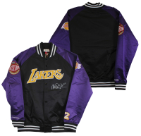 Magic Johnson Signed Lakers Mitchell & Ness Warm-Up Jacket (Beckett) at PristineAuction.com
