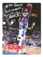 Magic Johnson Signed "Hoops" Magazine Inscribed "#32 Jersey Retirement" (Beckett) at PristineAuction.com
