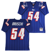 Tedy Bruschi Signed Patriots Mitchell & Ness Authentic Jersey Inscribed "Super Bowl XXXVI, XXXVIII, XXXIX Champions" (Beckett) at PristineAuction.com
