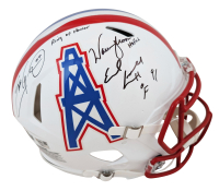 Earl Campbell, Eddie George & Warren Moon Signed Oilers Full-Size Authentic On-Field Speed Helmet Inscribed "Ring of Honor", "HOF 06" & "HOF 91" (Beckett) at PristineAuction.com