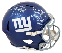 Tiki Barber Signed Giants Full-Size Speed Helmet Inscribed "3x Pro Bowl", "2005 All Pro" & "NY Giants ROH" (Beckett) at PristineAuction.com
