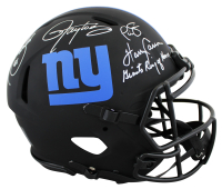 Giants Full-Size Authentic On-Field Eclipse Alternate Speed Helmet Signed By Tiki Barber, Lawrence Taylor, Phil Simms & Harry Carson (Beckett) at PristineAuction.com