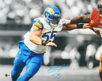 Braden Fiske Signed Rams 16x20 Photo (Beckett) at PristineAuction.com