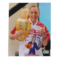 Joey Chestnut Signed 8x10 Photo Inscribed "Jaws" (Beckett) at PristineAuction.com