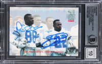 Emmitt Smith & Michael Irvin Signed 1992 Power Combos #5 (BGS | Auto 10) at PristineAuction.com